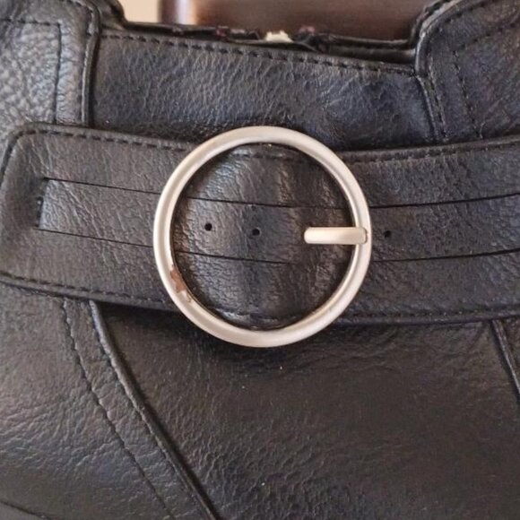 Dr. Scholl's "Jenna" Black Side Zip Buckle Detail Ankle Booties Size 7 - Picture 4 of 10